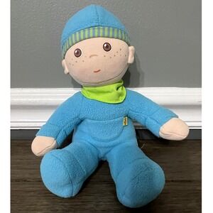 HABA Blue Plush Doll Boy Sleepy Pajamas Hat Scarf Stuffed Toy Kids Play